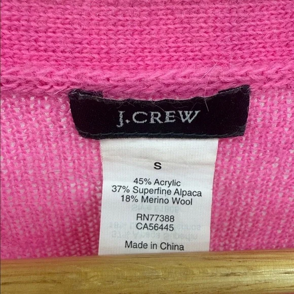 J. Crew Vibrant Pink Knit Sweater Alpaca Merino Wool Blend Small - Picture 5 of 8
